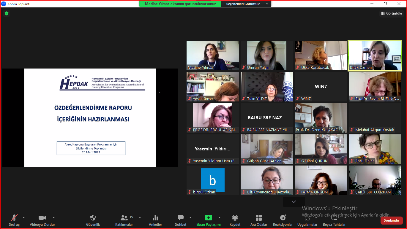 2023-2024 Dönemi Akreditasyon İçin Başvuran Kurumlara Yönelik Bilgilendirme Toplantısı (20 Mart 2023)