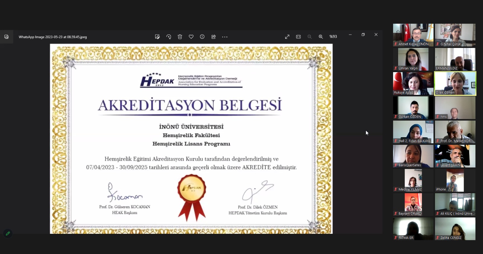 Akreditasyon Belgesi Takdim Töreni