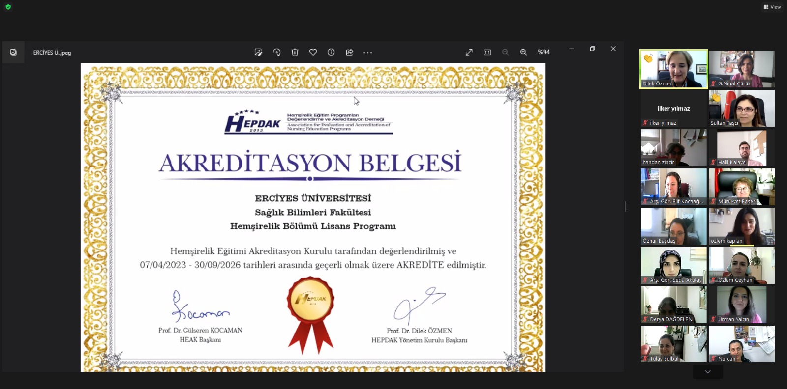 Akreditasyon Belgesi Takdim Töreni