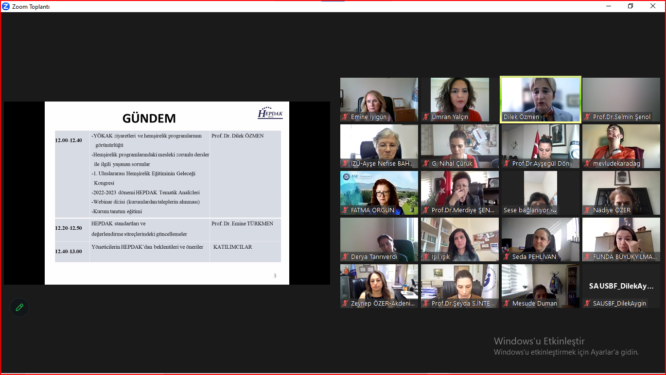 HEPDAK 2023 yılı Hemşirelik Lisans Programı Yöneticileri Toplantısı - 3 (19 Ekim 2023)