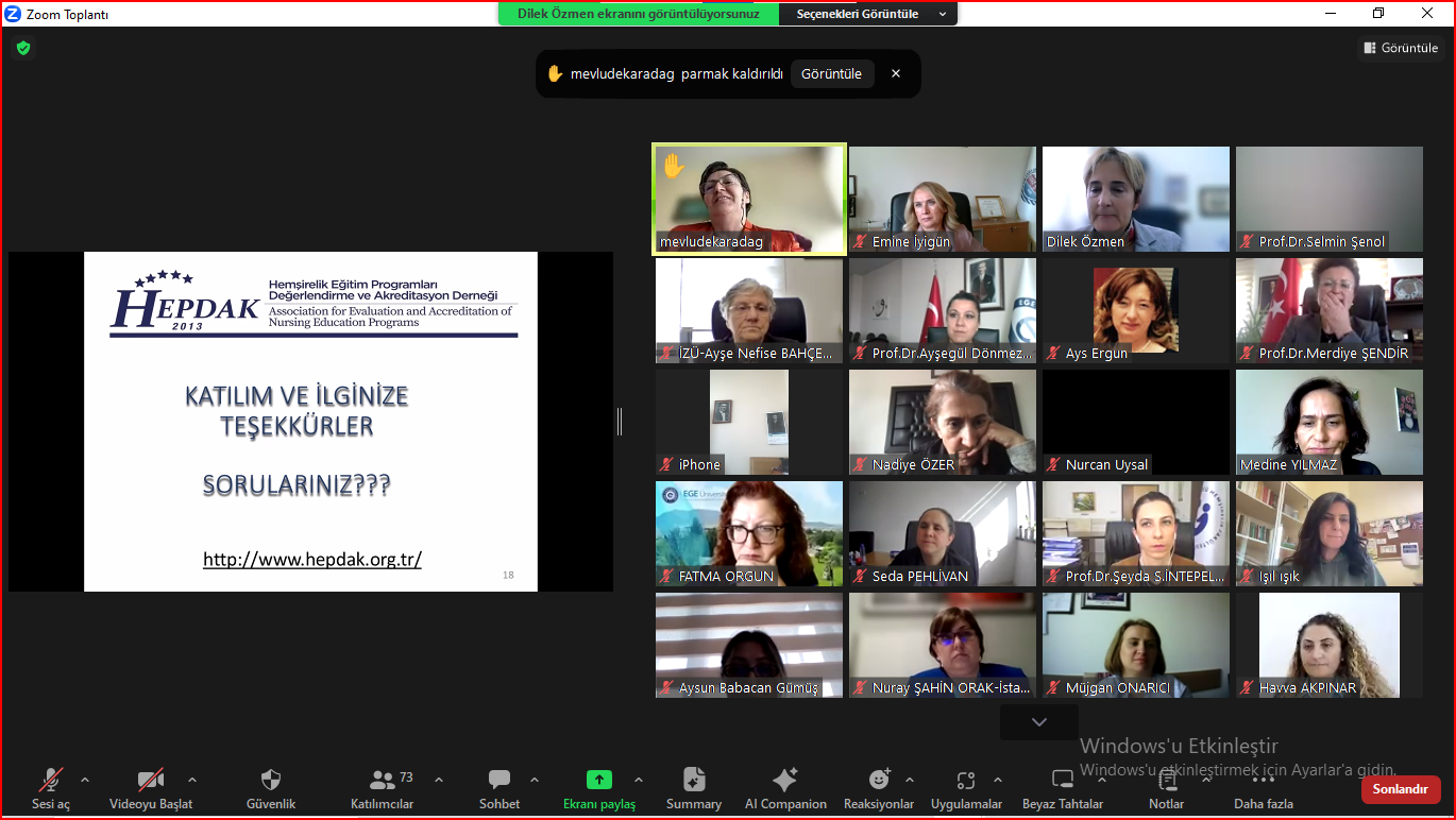 HEPDAK 2023 yılı Hemşirelik Lisans Programı Yöneticileri Toplantısı - 3 (19 Ekim 2023)