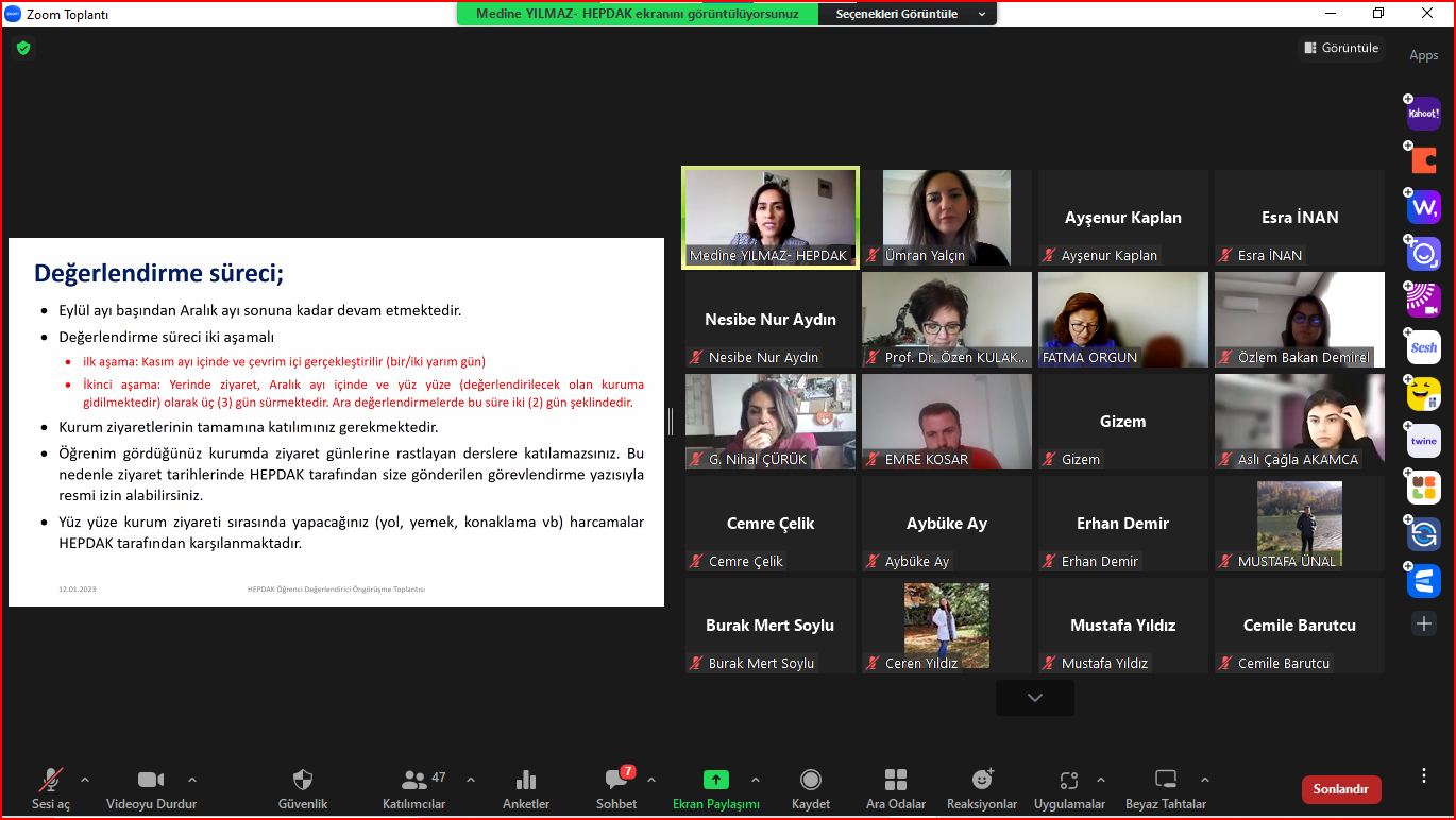 Öğrenci Değerlendirici Adayları Toplantısı