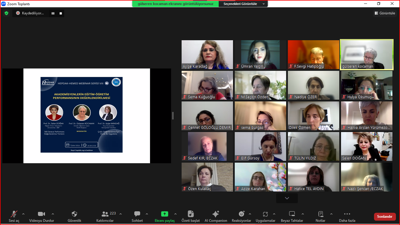 Webinar: Akademisyenlerin Eğitim - Öğretim Performansının Değerlendirilmesi (07 Şubat 2024)