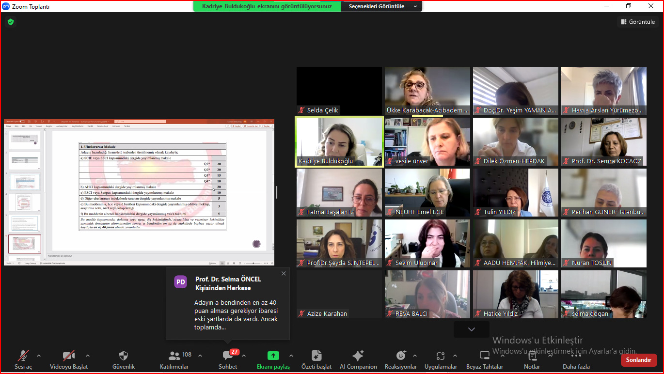 Doçentlik Değerlendirme Sürecinde Yaşanan Sorunlar - Jüriler İle Toplantı (01 Nisan 2024)