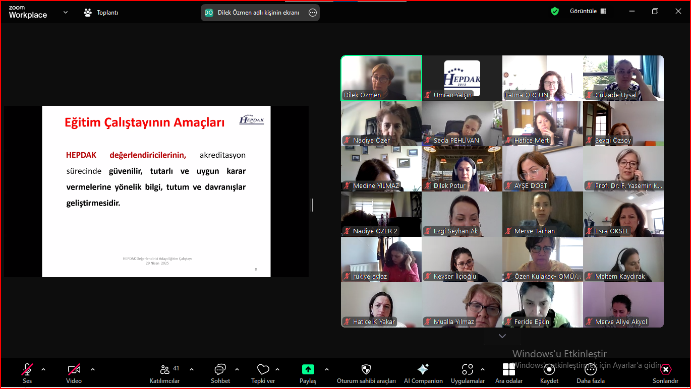 HEPDAK 2025 yılı Değerlendirici Eğitimi tamamlandı (29 Nisan/30-31 Mayıs 2025)