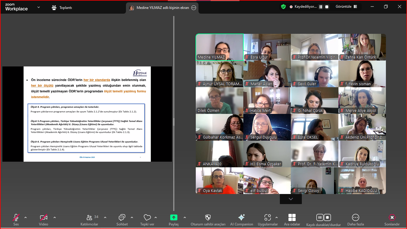 2025 HEPDAK Değerlendirme Takım Üyeleri Toplantısı