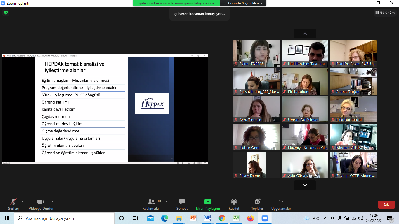 Hemşirelik Lisans Programı Yöneticileri Toplantısı