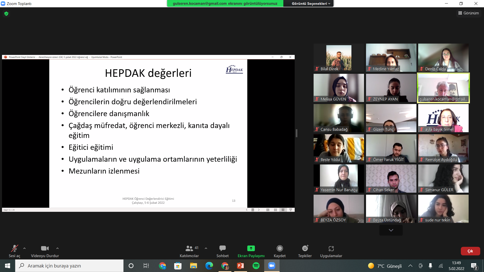 Öğrenci Değerlendirici Eğitim Çalıştayı