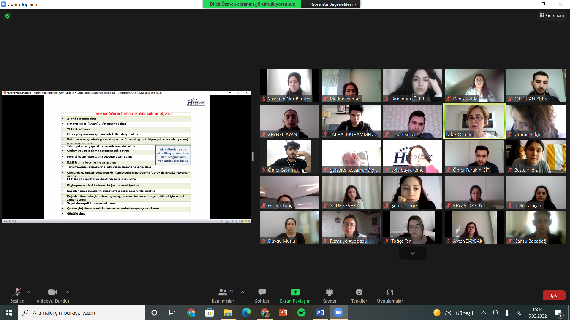 Öğrenci Değerlendirici Eğitim Çalıştayı